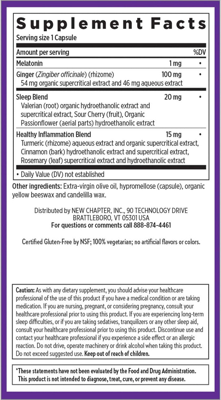 New Chapter Restful Sleep and Pain Relief Capsules with Melatonin and Ginger, 30 Ct - GOODSZON Discount Store