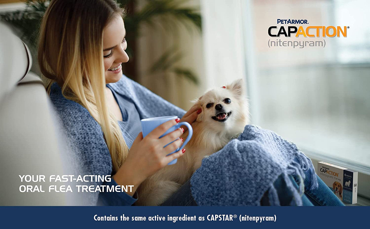 PETARMOR CAPACTION Fast-Acting Oral Flea Treatment for Small Dogs (2-25 lbs), 6 Doses, 11.4 mg - GOODSZON Discount Store