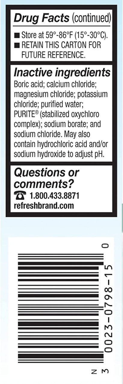 Refresh Tears Lubricant Eye Drops Preserved Tears, 1 Count, 15 mL - GOODSZON Discount Store