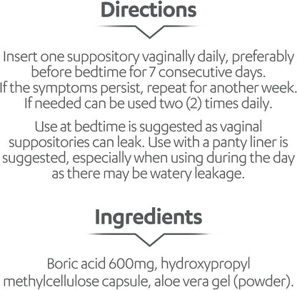 AZO Boric Acid Vaginal Suppositories, Helps Support Odor Control and Balance Vaginal PH with Clinically Studied Boric Acid, 30 Count - GOODSZON Discount Store