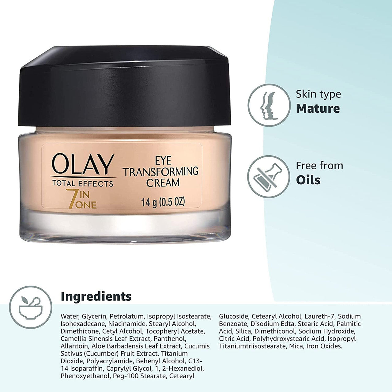 Olay Total Effects Transforming Eye Cream, 0.5 Ounces - GOODSZON Discount Store