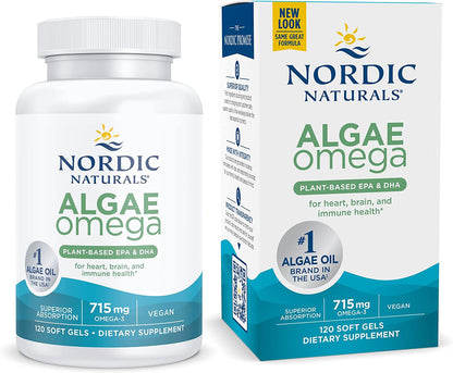 Nordic Naturals Algae Omega Softgels, 715 Mg, Plant-Based EPA & DHA, 60 Ct - GOODSZON Discount Store