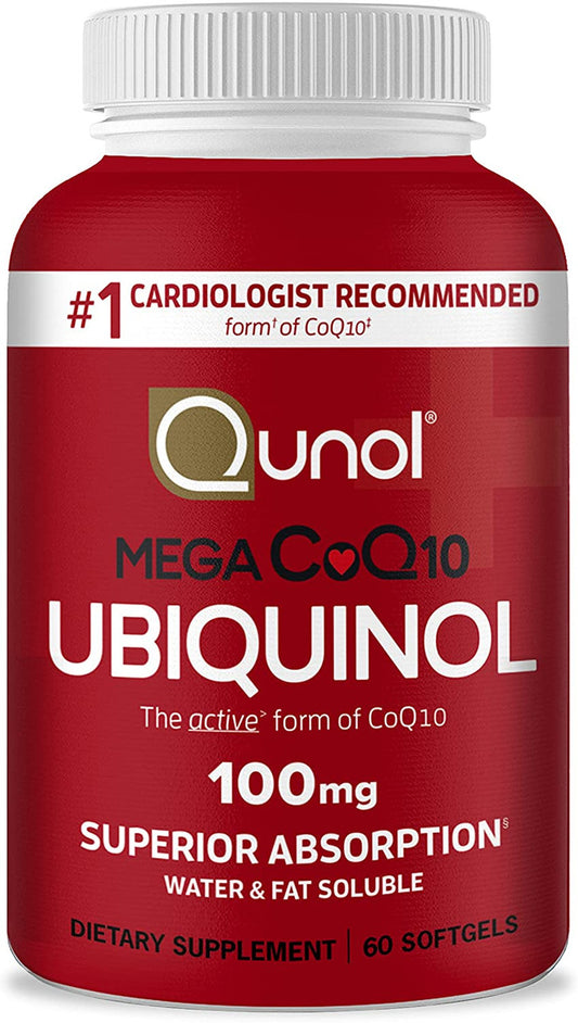 Qunol Mega Ubiquinol CoQ10 Softgels (120 Count) with Superior Absorption, Antioxidant for Heart Health, Active Form of Coenzyme Q10, 100mg Supplement - GOODSZON Discount Store
