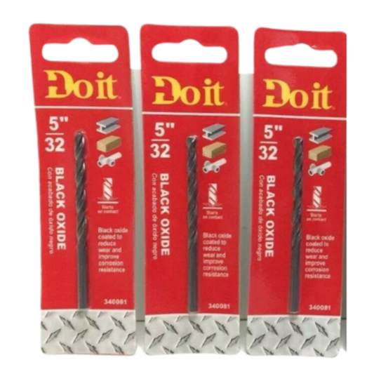 Do It Black Oxide 5/32" Drill Bit 340081 Pack of 3 - GOODSZON Discount Store