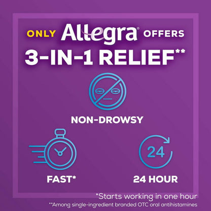 Allegra Adult 24HR Gelcaps (24 Ct, 180 mg), Allergy Relief - GOODSZON Discount Store