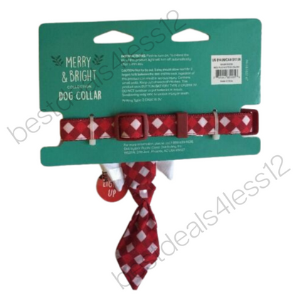 Merry & Bright Holiday Tie Adjustable Dog Collar Small - GOODSZON Discount Store