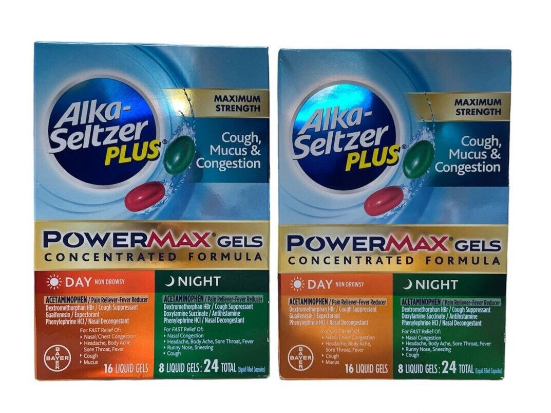 Alka-Seltzer Plus Powermax Cough, Mucus & Congestion, 24 Liquid Gels Pack 2 - GOODSZON Discount Store