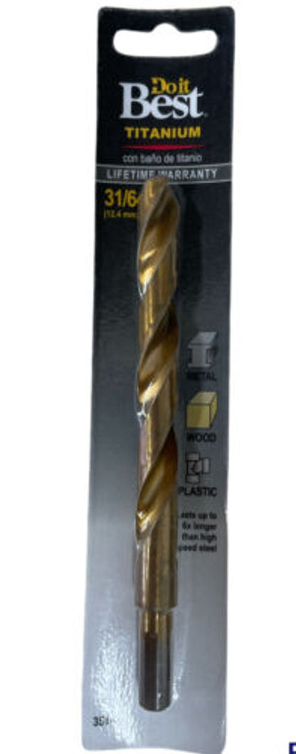 Do It Best Titanium Drill Bit 31/64" 351849 Pack of 3 - GOODSZON Discount Store
