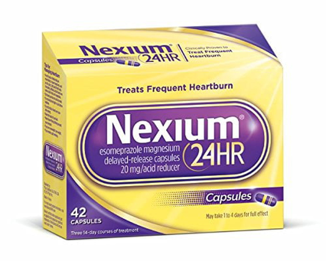 Nexium 24HR (20mg, 42 Count) Delayed Release Heartburn Relief Capsules, Esomeprazole Magnesium Acid Reducer - GOODSZON Discount Store