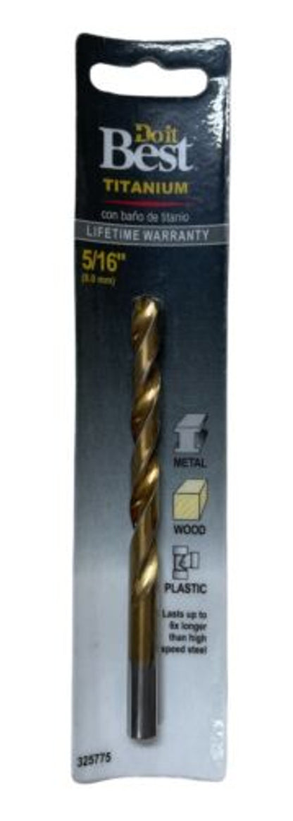 Do it Best 5/16 In. Titanium Drill Bit 325775 Pack of 5 - GOODSZON Discount Store