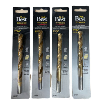Do it Best 27/64 In. Titanium Drill Bit 220631DB Pack of 4 - GOODSZON Discount Store