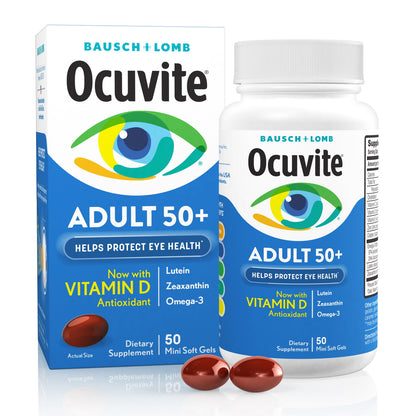 Ocuvite® Adult 50+ Eye Vitamins and Mineral Supplements with Lutein, Zeaxanthin and Omega-3–fromBausch + Lomb –50 Soft Gels - GOODSZON Discount Store