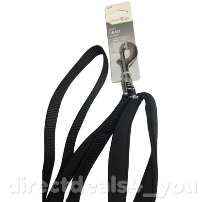 Good2Go Standrad Dog Leash Nylon Traffic Neoprene Handles Black 6 ft. - GOODSZON Discount Store