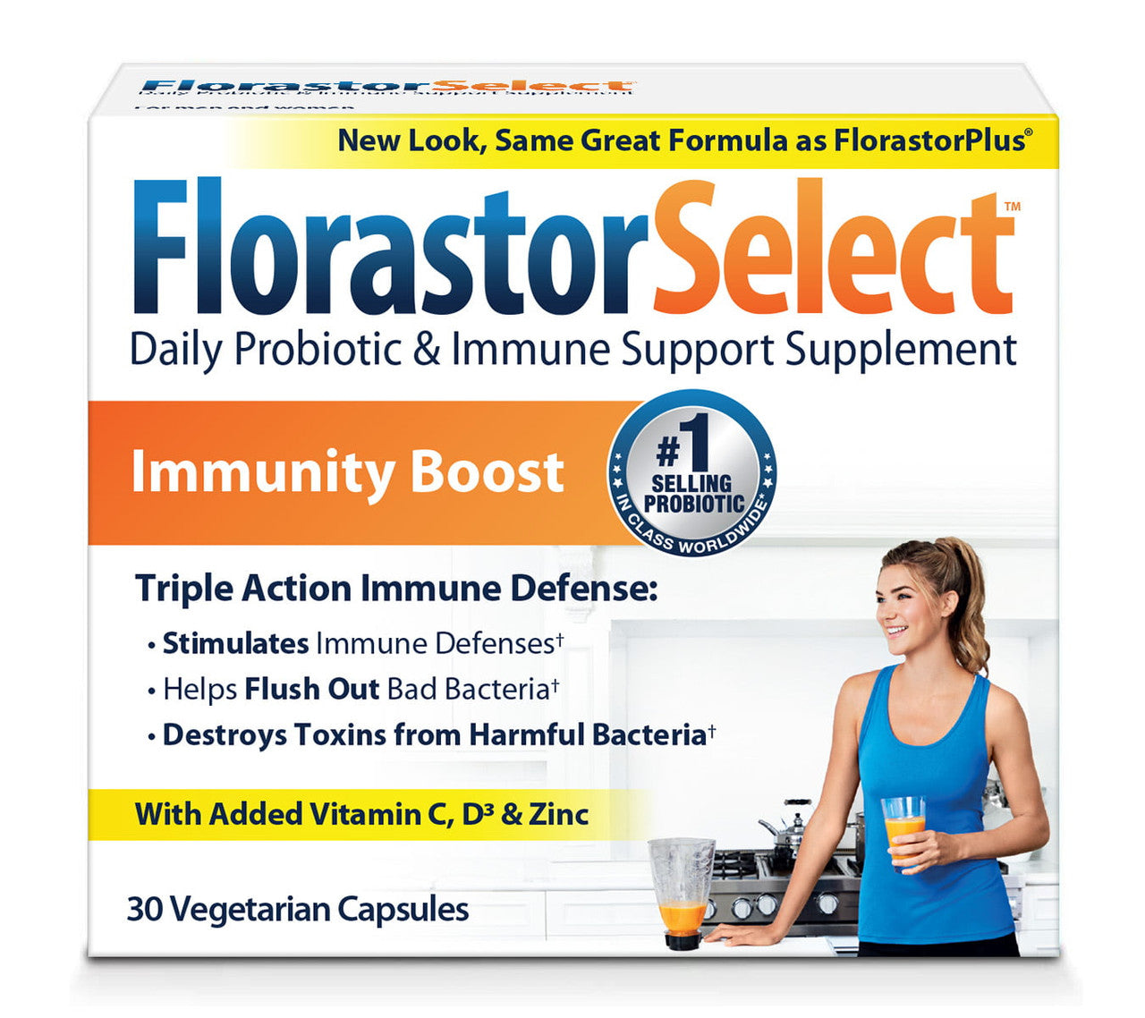 Florastor Select Unisex Daily Probiotic & Immune Support Supplement Capsules, 30 Count - GOODSZON Discount Store