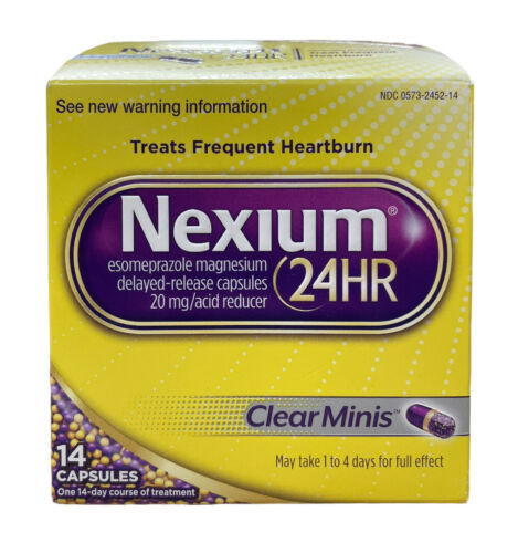 Nexium 24HR ClearMinis Delayed Release Heartburn Relief 14 Caps Exp 2025 Pack 2 - GOODSZON Discount Store