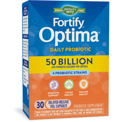 Nature's Way Fortify Optima 50 Billion Daily Probiotic, Probiotic Strains, Supports Digestive and Immune Health, 30 Capsules - GOODSZON Discount Store