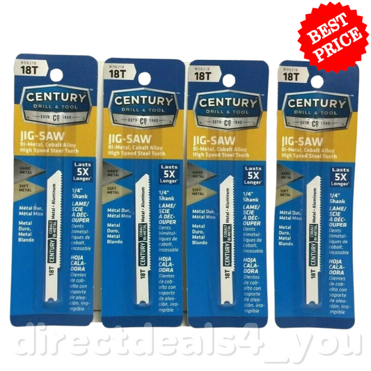 CENTURY DRILL & TOOL 06218 18T Jig Saw Hard/Soft Metal Bi-Metal Pack of 4 - GOODSZON Discount Store