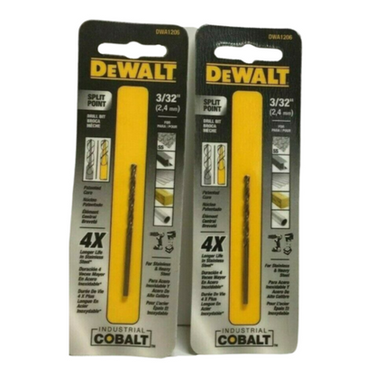 Dewalt DWA1206 Split Point Industrial Cobalt Drill Bit 3/32" Pack of 2 - GOODSZON Discount Store
