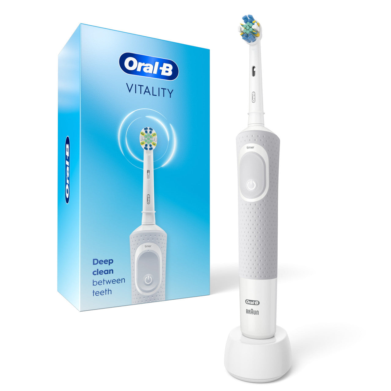 Oral-B Vitality FlossAction Electric Rechargeable Toothbrush powered by Braun, 1 Count - GOODSZON Discount Store