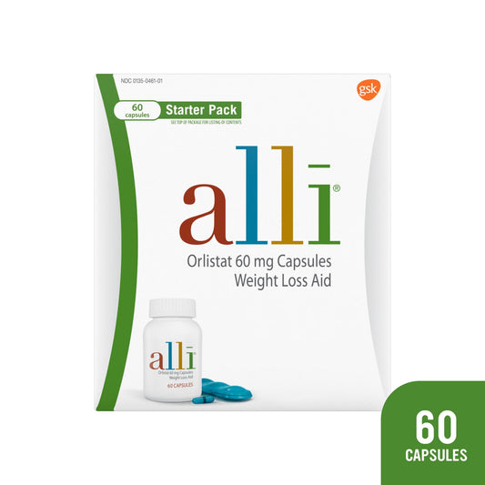 Alli Orlistat Weight Loss Supplement Capsules Starter Pack, 60 Mg, 60 Ct - GOODSZON Discount Store