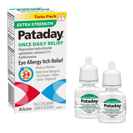 Pataday Once Daily Extra Strength Eye Care Allergy Relief Eye Drops, Twin Pack - GOODSZON Discount Store