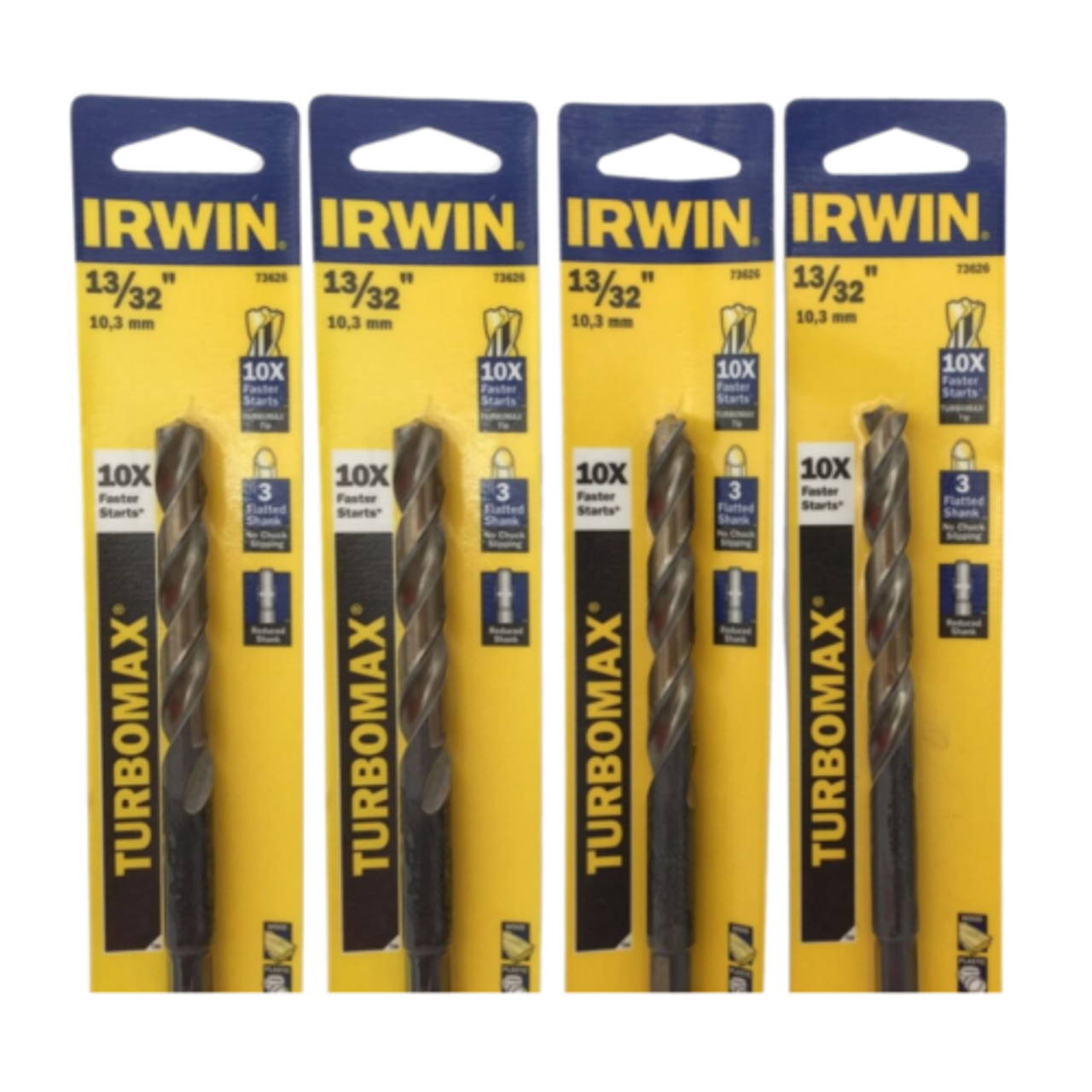Irwin TurboMax 73626 13/32" Drill Bits Pack of 4 - GOODSZON Discount Store