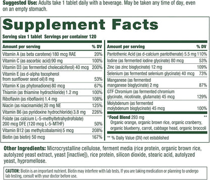 MegaFood Men's 55+ One Daily - Multivitamin for Men with B12, C & D Vitamins, Zinc & Selenium - Non-GMO, Gluten-Free, Vegetarian & Made without Dairy and Soy - 120 Tabs - GOODSZON Discount Store