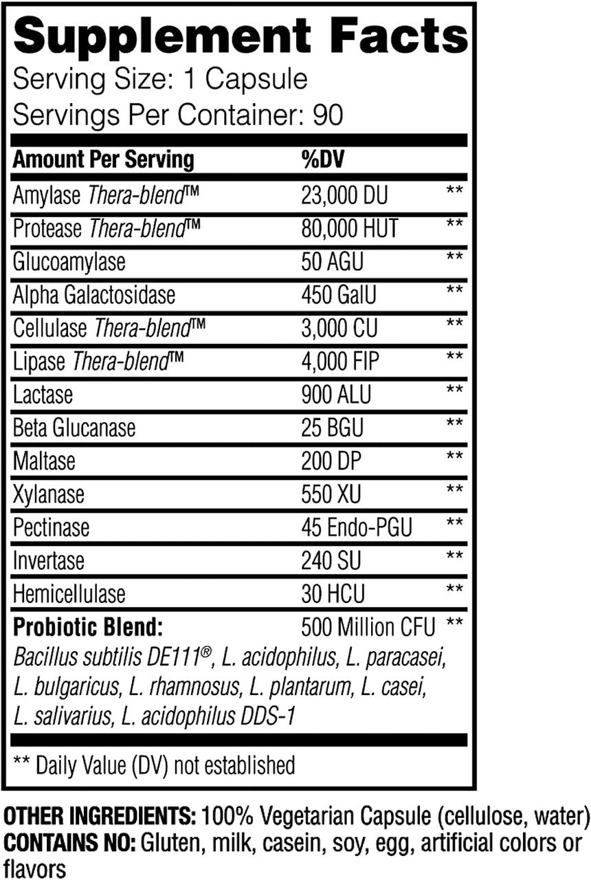 Enzymedica, Digest Gold + PROBIOTICS, Digestive Aid for Maximum Relief, Vegetarian, Gluten Free, Non-GMO, 90 Capsules (90 Servings) - GOODSZON Discount Store