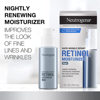 Neutrogena Rapid Wrinkle Repair, Moisturizer, Night Cream, 1 fl oz - GOODSZON Discount Store