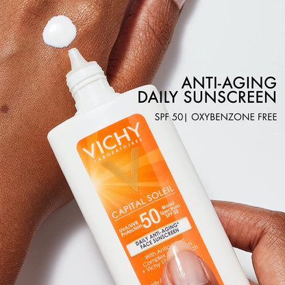 Vichy Capital Soleil Face Sunscreen Lotion, Daily Anti Aging Sunblock with Broad Spectrum SPF 50, Dermatologist Recommended, 1.69 Fl. Oz. - GOODSZON Discount Store