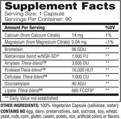 Enzymedica, Natto-K, Enzyme Supplement to Support Cardiovascular Health, Vegan, Kosher, 90 capsules (90 servings) - GOODSZON Discount Store