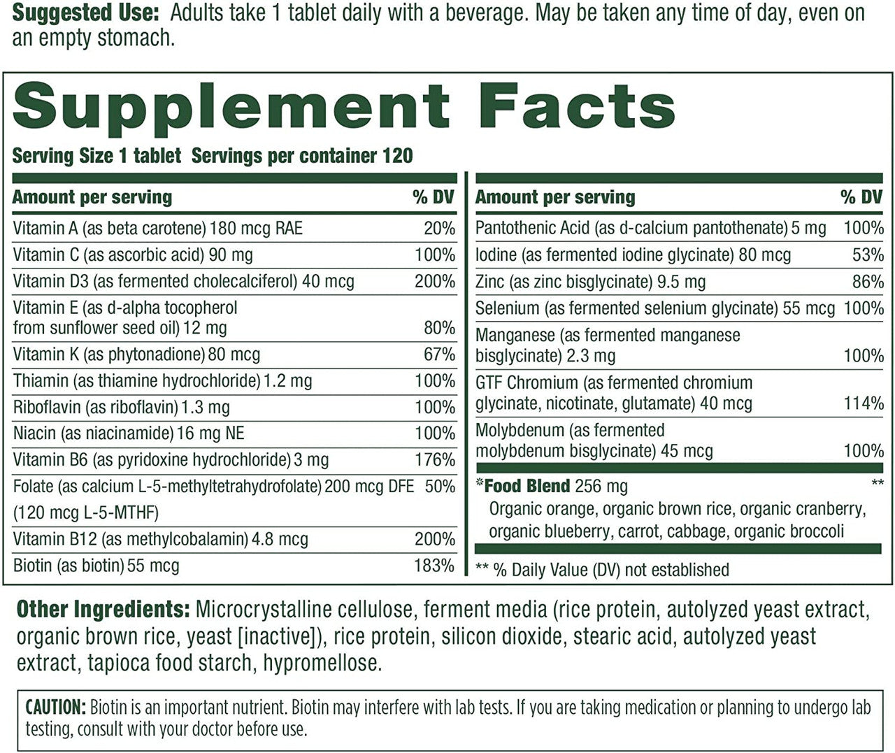 MegaFood Women's 55+ One Daily - Multivitamin with B, C & D vitamins, Folate, Biotin - Non-GMO, Gluten-Free, Vegetarian, & Made without Dairy and Soy - 120 Tabs - GOODSZON Discount Store