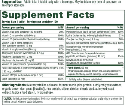 MegaFood Women's 55+ One Daily - Multivitamin with B, C & D vitamins, Folate, Biotin - Non-GMO, Gluten-Free, Vegetarian, & Made without Dairy and Soy - 120 Tabs - GOODSZON Discount Store