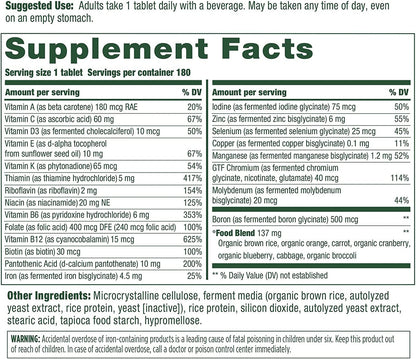 MegaFood, One Daily, Supports Optimal Health and Wellbeing, Multivitamin and Mineral Supplement, Gluten Free, Vegetarian, 180 Tablets (180 Servings) - GOODSZON Discount Store