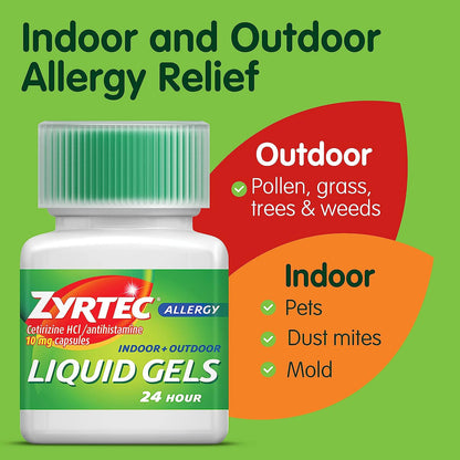 Zyrtec 24 Hour Allergy Relief Antihistamine Capsules, 25 ct - GOODSZON Discount Store