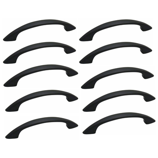 10 Pack Cosmas 1387FB Flat Black Cabinet Hardware Handle Pull - 3" 76mm