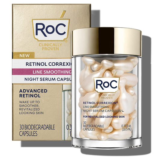 RoC Retinol Correxion Capsules, Anti-Aging Night Serum, Anti-Wrinkle Treatment, 30 Ct - GOODSZON Discount Store