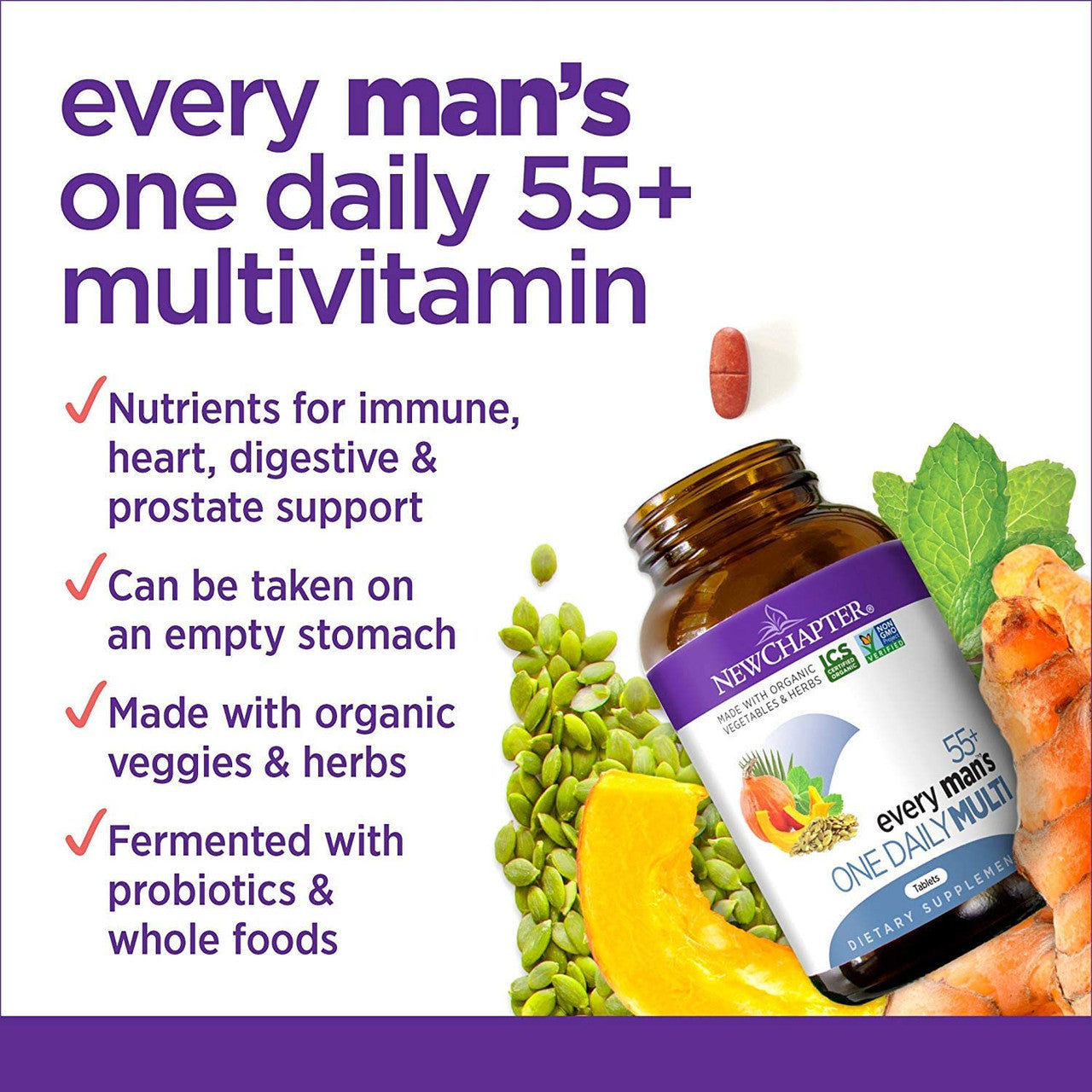 Every Man's 55+ One Daily Multivitamin By New Chapter - 48 Capsules - GOODSZON Discount Store