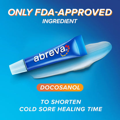 Abreva Docosanol 10% Cream Tube, FDA Approved Treatment for Cold Sore/Fever Blister, 2 grams On the Go Pack - GOODSZON Discount Store