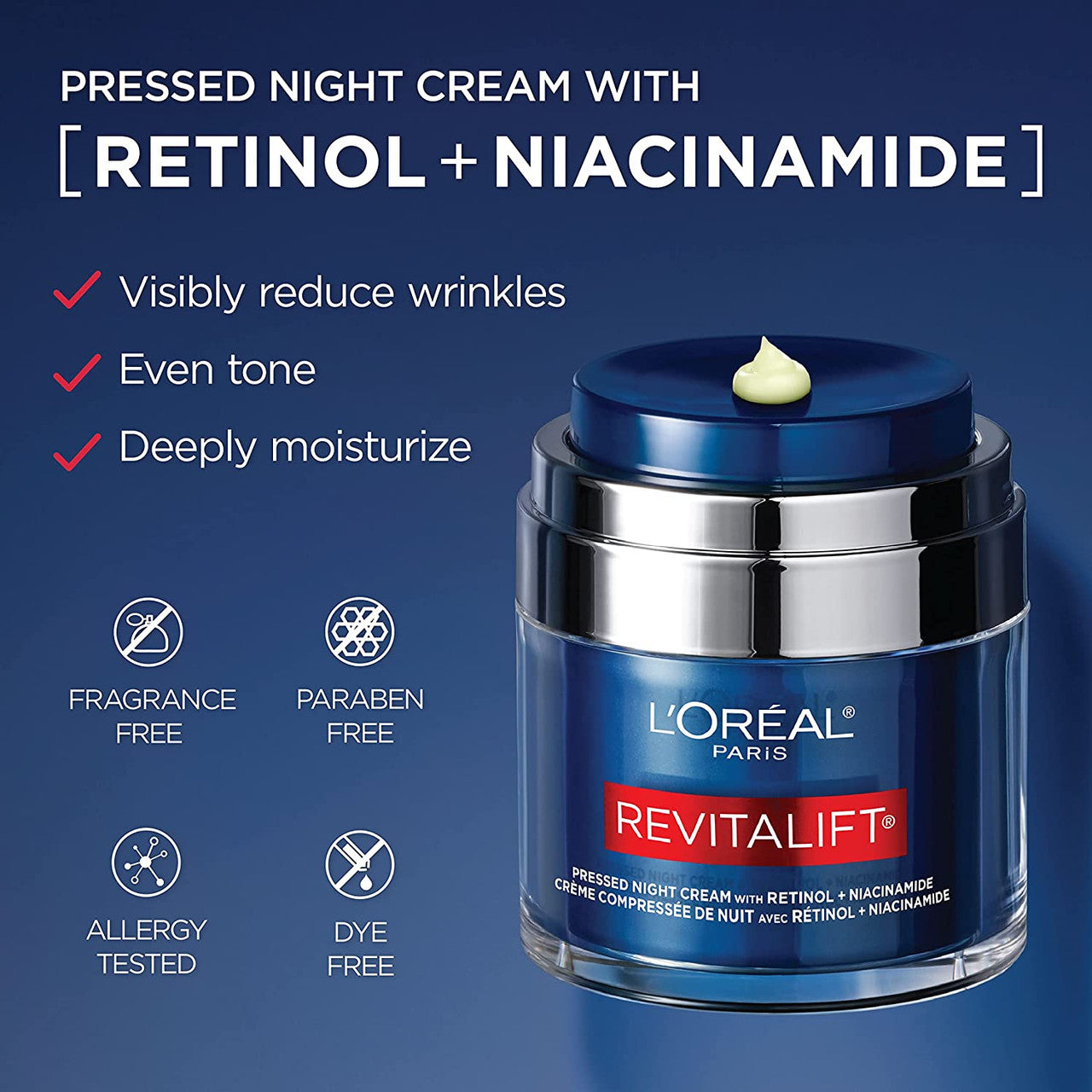 L'Oreal Paris Revitalift Pressed Night Cream, 1.7 oz - GOODSZON Discount Store