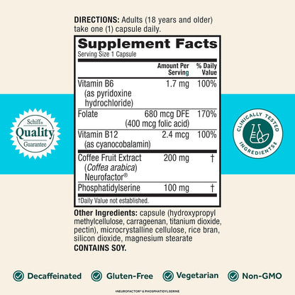 NEURIVA Plus Brain Supplement for Memory and Focus Clinically Tested Nootropics for Concentration for Mental Clarity, Cognitive Enhancement Vitamins B6, B12, Phosphatidylserine 30 Capsules - GOODSZON Discount Store