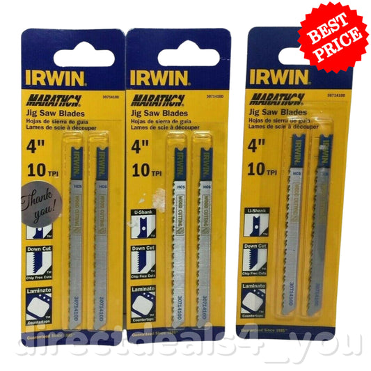 IRWIN Marathon U-Shank Jig Saw Blades 6 PC 3071001 Pack of 4 - GOODSZON Discount Store