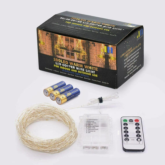 JMEXSUSS 8 Modes Timer Remote Control 200 LED 65.6ft Wire Lights Bedroom Patio - GOODSZON Discount Store