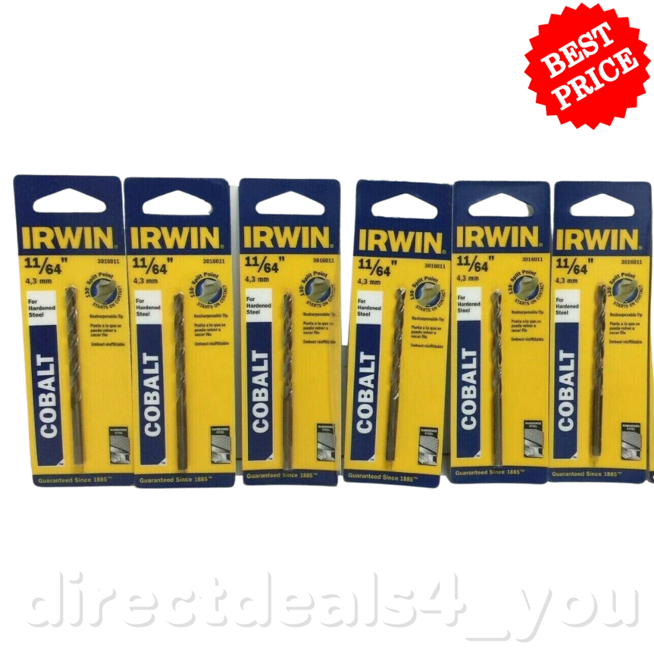 Irwin Cobalt 11/64" Drill Bit 3016011 Pack of 6 - GOODSZON Discount Store