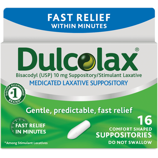 Dulcolax Laxative Suppositories (16 Ct) Fast, Gentle Relief - GOODSZON Discount Store