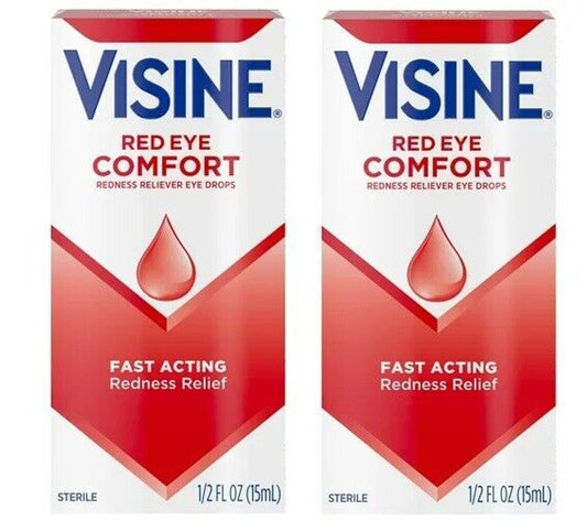 Visine Red Eye Comfort Redness Relief Eye Drops, 0.5 fl. oz Pack of 2 - GOODSZON Discount Store