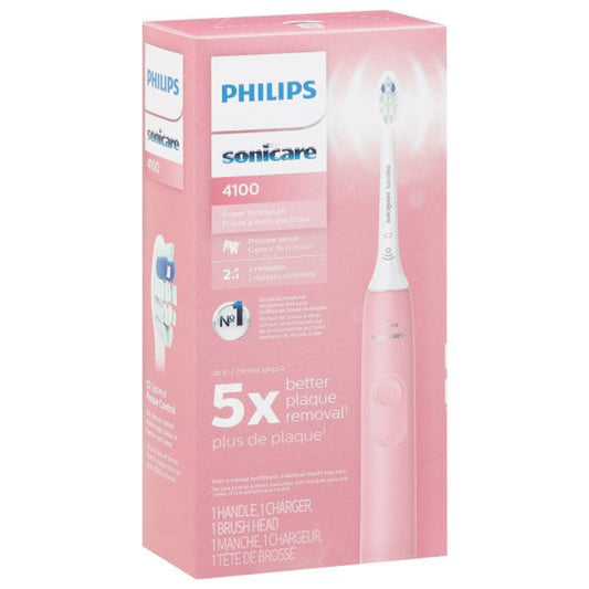 Philips Sonicare 4100 Power Toothbrush, Rechargeable Electric Toothbrush with Pressure Sensor, Deep Pink HX3681/26 - GOODSZON Discount Store