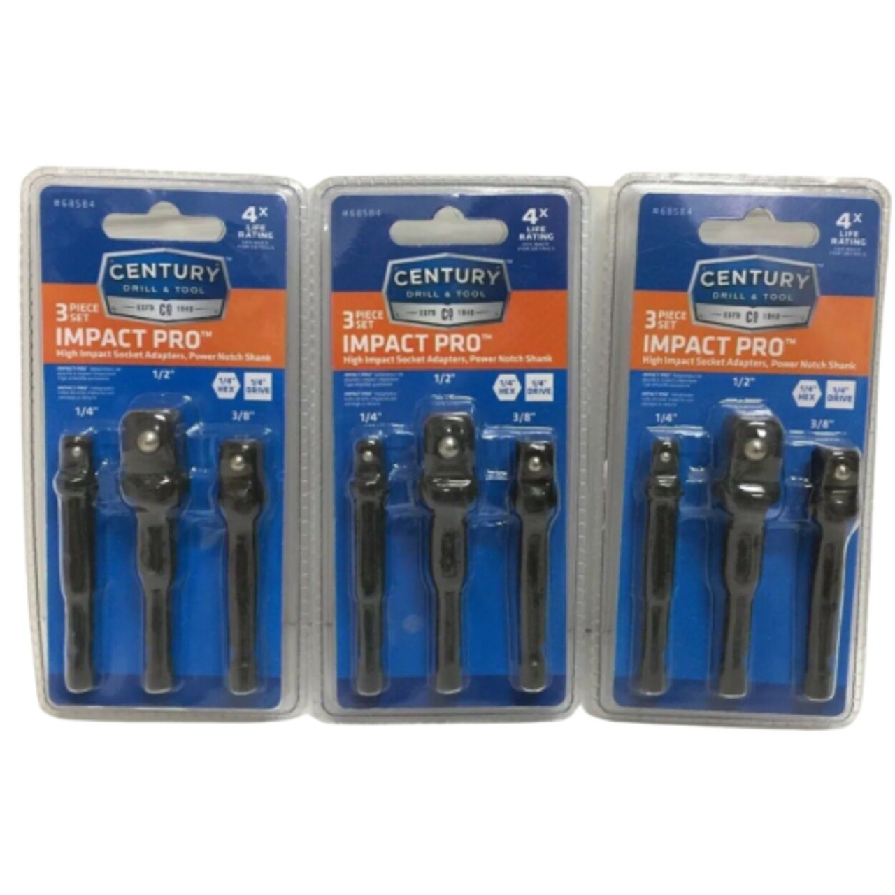 CENTURY DRILL & TOOL 68584 3 pc Impact Pro Socket Adapter Pack of 3 - GOODSZON Discount Store