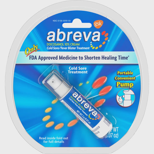 Abreva Docosanol 10% Fever Blister and Cold Sore Treatment, 0.07 Oz - GOODSZON Discount Store