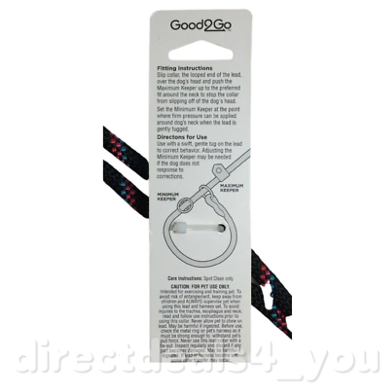 Good2Go Black Confetti Rope Dog Slip Leash Looped Dog Collar Adjustable 6 ft. - GOODSZON Discount Store